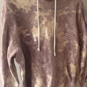 CHNGE Purple and Cream Tie-Dye Sweater